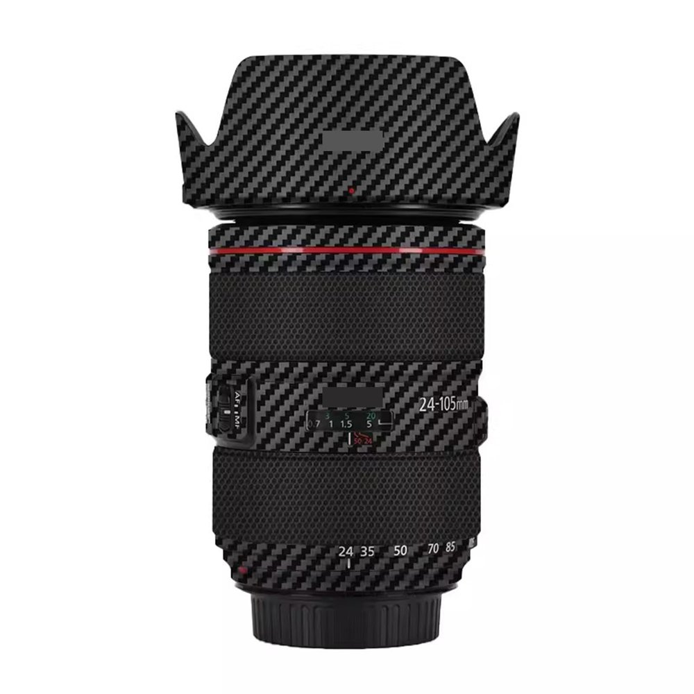 Anti-Scratch Camera Lens Sticker for Canon EF 24-105mm F4 L is II USM Coat Wrap Protective Film Body Protector Skin Cover 24-105 4(Carbon Fiber Black)