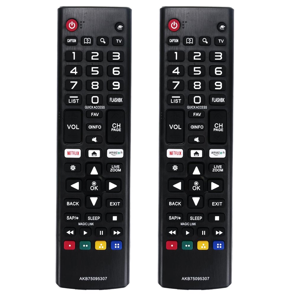 2 Packs AKB75095307 Replace Remote fit for LG TV, Universal Replacement for All LG LED OLED LCD UHD HDTV Plasma Magic Webos 3D 4K UHD HDR NanoCell Smart TVs