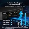 5 Port 10Gb RJ45 Web Managed Ethernet Network Switch, 5 x 10 Gigabit Base-T Port | 10Gbps Multi-Gig Swicth Support 5G-2.5G-1G-100M | 19 Inch Rack Mount | 100G Bandwidth | Metal Casing | Built-in Fan view 2