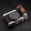 Wooden Wood Hand Grip + Aluminum Alloy Baseplate QR L Handle for a7c2/a7cr Camera (Walnut (Sliver Base)) view 3