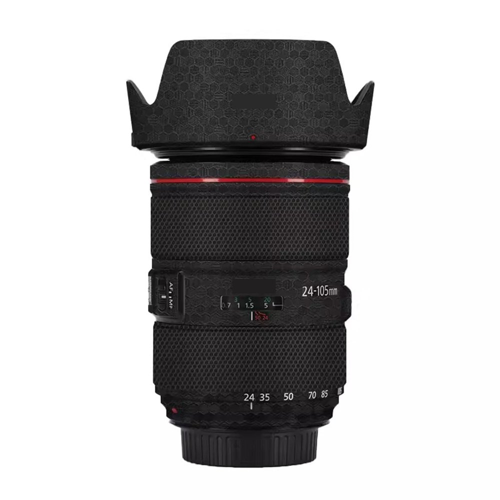 Anti-Scratch Camera Lens Sticker for Canon EF 24-105mm F4 L is II USM Coat Wrap Protective Film Body Protector Skin Cover 24-105 4(Honeycomb Black)