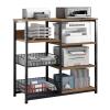 4-Tier AV Media Stand,Floor-Standing Demonstration Car Table,AV Media Audio Stand for Living,Theater, Office,Recording StudioBlack view 1