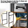 4-Tier AV Media Stand,Floor-Standing Demonstration Car Table,AV Media Audio Stand for Living,Theater, Office,Recording StudioBlack view 3