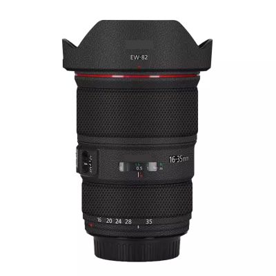 Lens Cap Skin Anti-Scratch Camera Sticker for Canon EF 16-35mm F4 L is USM Protective Wrap Film Body Protector Decal 16-35 4(Leather Black)