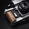 Wooden Wood Hand Grip + Aluminum Alloy Baseplate QR L Handle for F Camera (Tabby Sandalwood + Silver Base) view 4