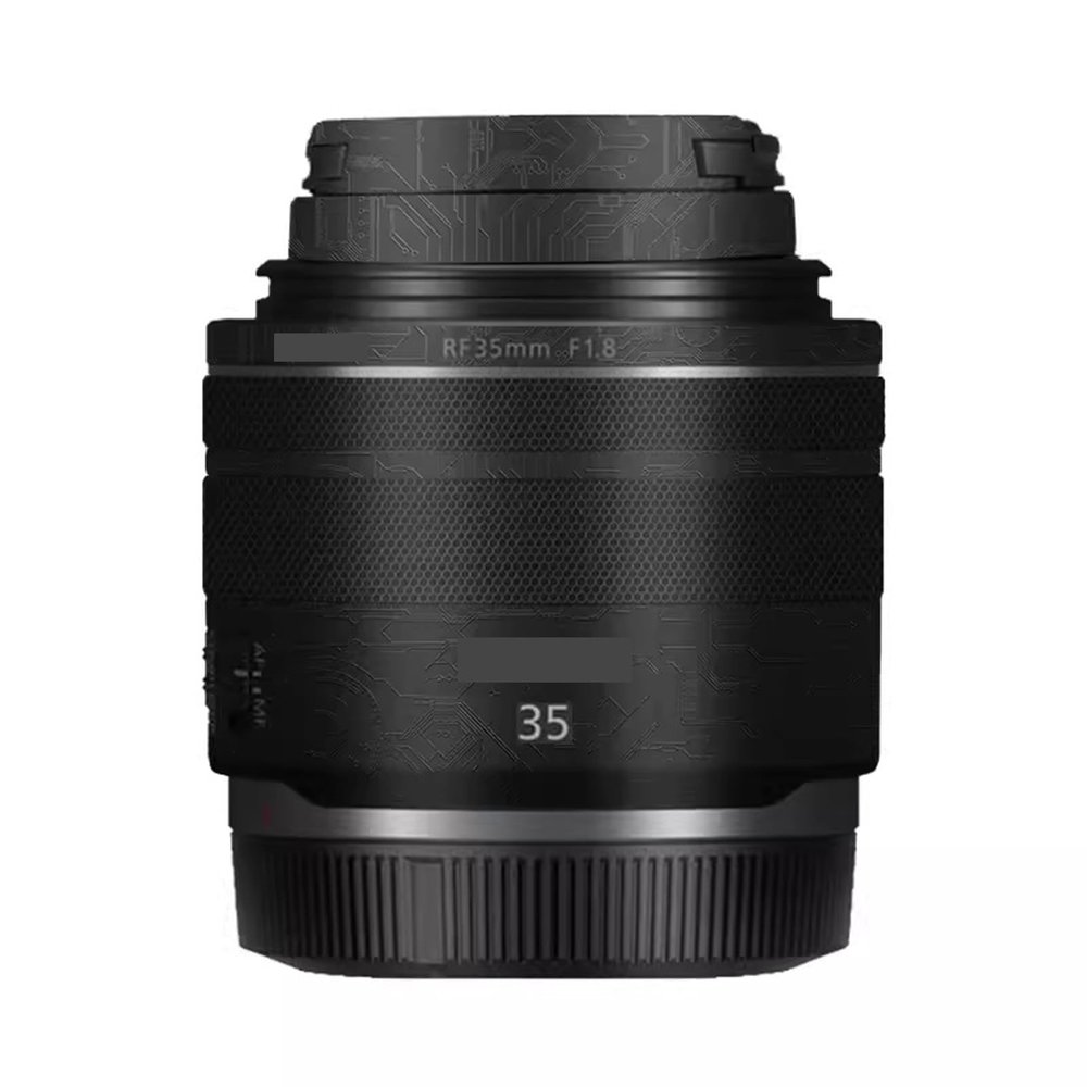 35 1.8 Camera Lens Skin Coat Wrap Protective Film Body Decal Anti-Scratch Sticker Accessories for Canon RF 35mm F1.8 Macro is STM(Circuit Black)