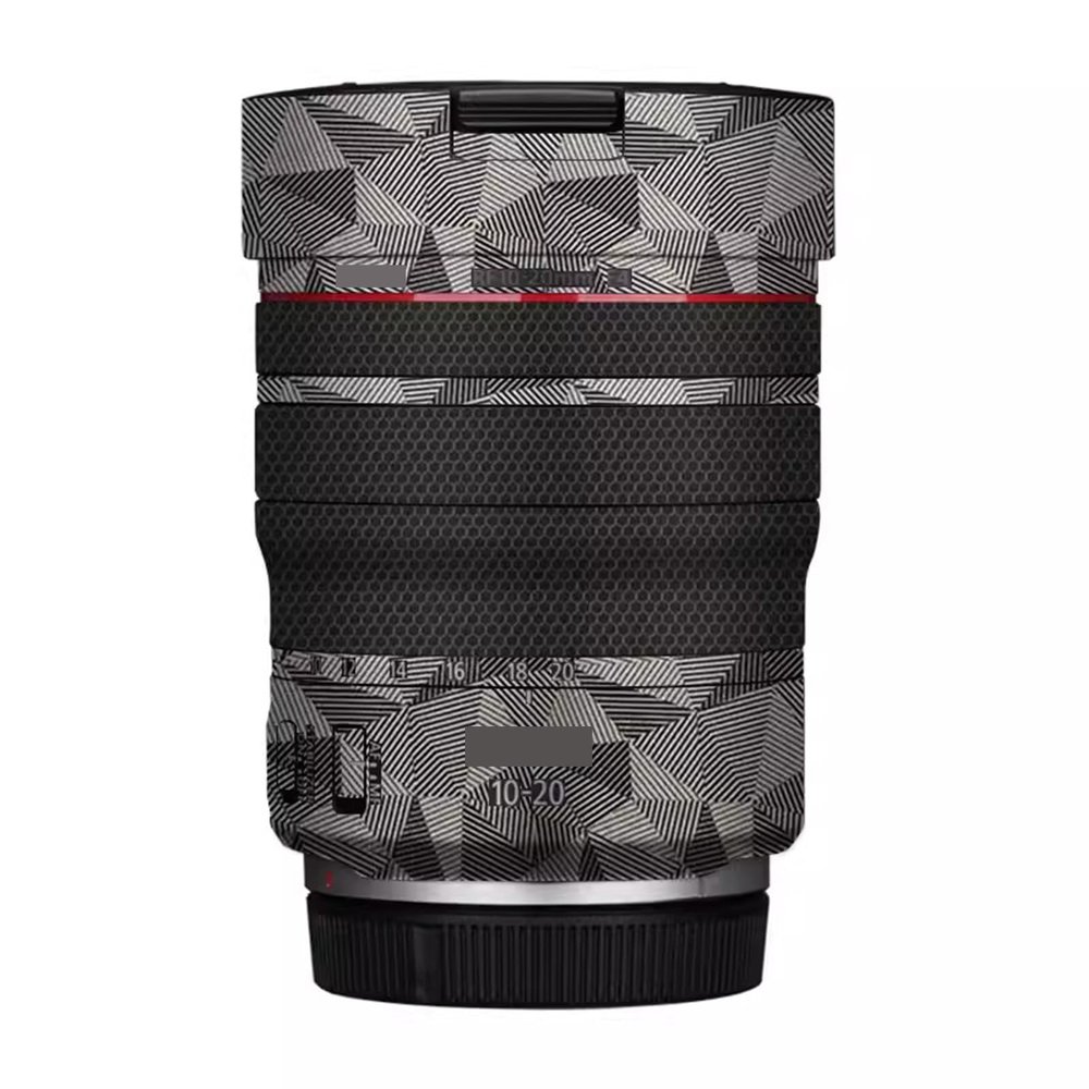 for Canon RF 10-20mm F4 L is Decal Skin Vinyl Wrap Film Camera Lens Body Protective Sticker Protector Coat 10-20 4(Triangle Titanium)