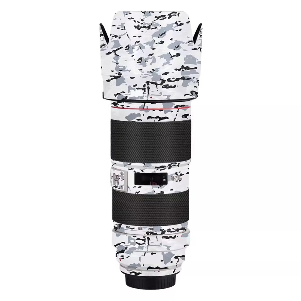 Camera Lens Protector Coat Protective Film Body Vinly Wrap Skin Premium Sticker for Canon EF 70-200mm F2.8 II Photography Decal 70-200 2.8(Snow Camouflage)