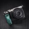 Wooden Wood Hand Grip + Aluminum Alloy Baseplate QR L Handle for a7c2/a7cr Camera (Blue+Green Stablewood(Black Base)) view 1
