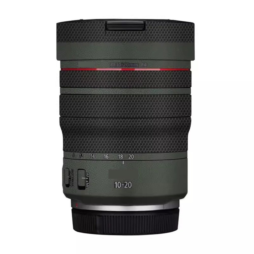 for Canon RF 10-20mm F4 L is Decal Skin Vinyl Wrap Film Camera Lens Body Protective Sticker Protector Coat 10-20 4(Leather Green)