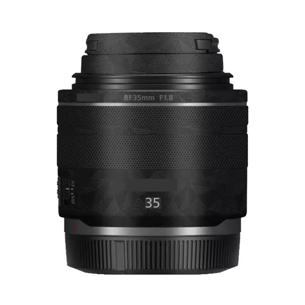 35 1.8 Camera Lens Skin Coat Wrap Protective Film Body Decal Anti-Scratch Sticker Accessories for Canon RF 35mm F1.8 Macro is STM(Triangle Black)