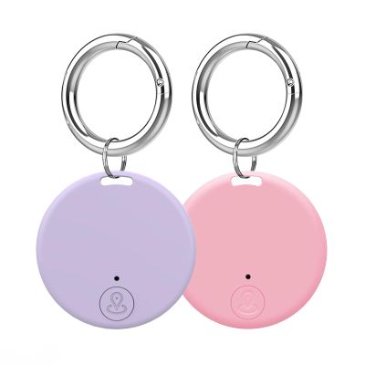 Aircawin Mini GPS Tracker, Key Item Finder Locator,No Monthly Fee App for iOS/Android 2023 Latest,Portable Anti-Lost Bluetooth Tag Item Tracker for Luggages/Kids/Pets/Phone/Wallet/Bag-2Pcs-Pink+Purple