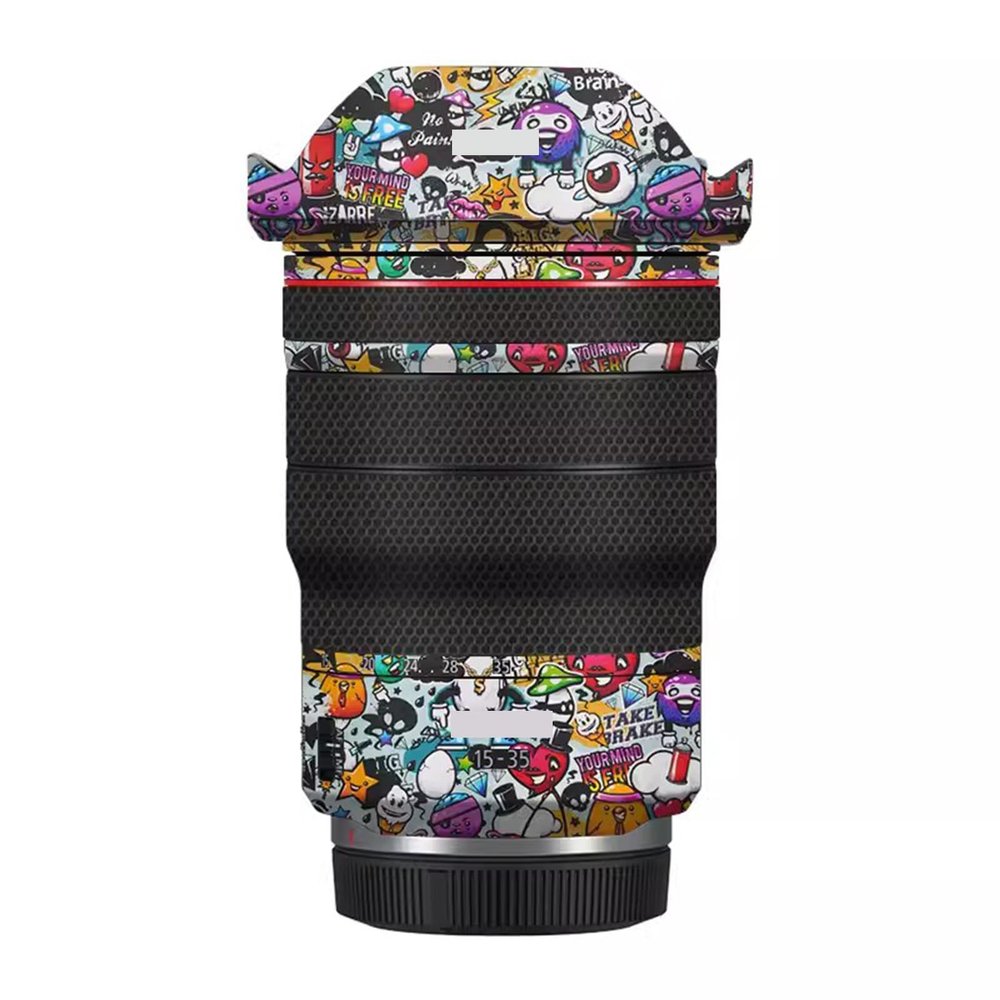 Anti-Scratch Camera Lens Sticker Coat Wrap Protective Film Body Protector Skin Cover Decals Cost for Canon RF 15-35mm F2.8 L is USM 15-35 2.8(Graffiti White)