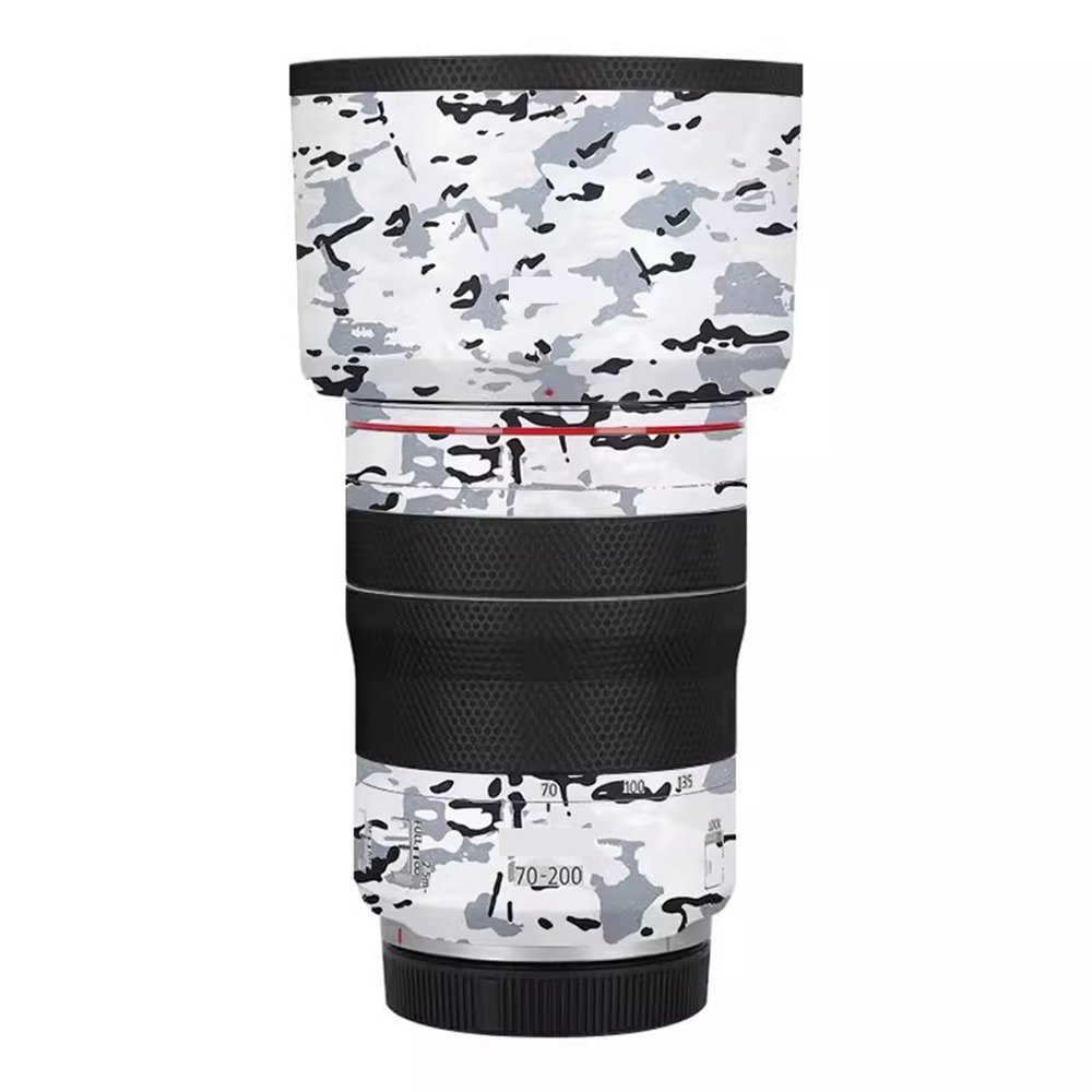 Camera Lens Body Sticker for Canon RF 70-200mm F4 L is USM Vinyl Wrap Film Skin Anti-Scratch Decorative Decal Protector Coat 70-200 4(Snow Camouflage)
