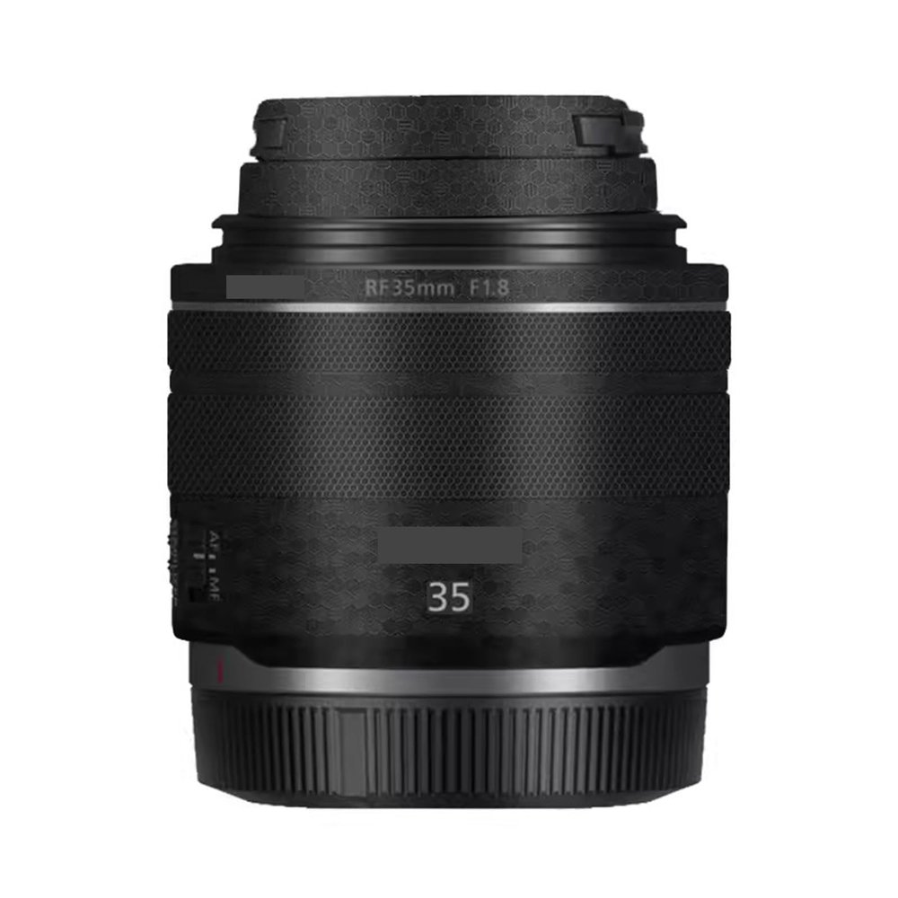 35 1.8 Camera Lens Skin Coat Wrap Protective Film Body Decal Anti-Scratch Sticker Accessories for Canon RF 35mm F1.8 Macro is STM(Honeycomb Black)