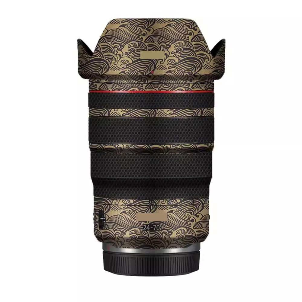 for Canon RF 24-70mm F2.8L is Lens Skin Camera Vinly Wrap Flim Full Body Decorative Sticker Cover Decal 24-70 2.8(Wave Gold)