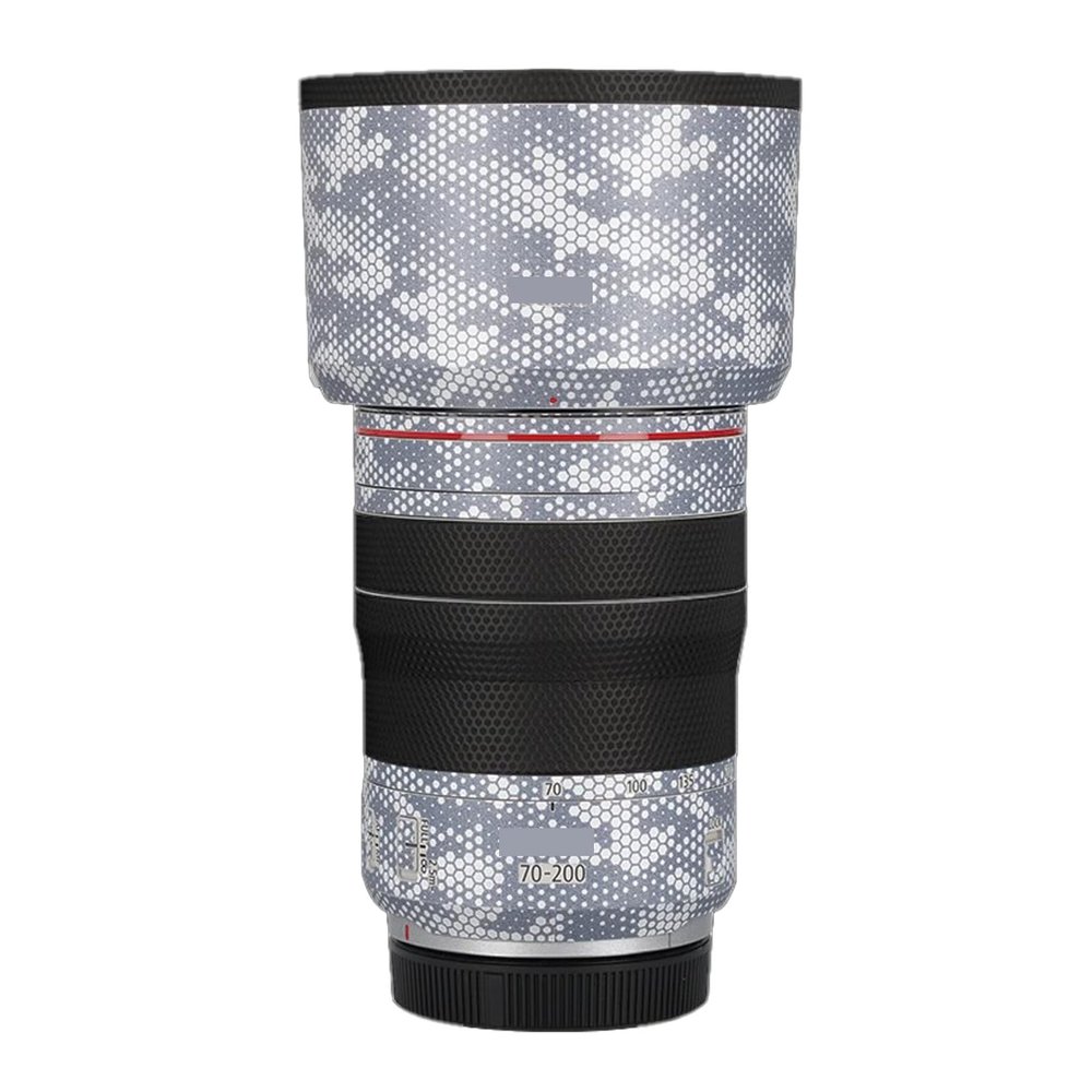 Camera Lens Body Sticker for Canon RF 70-200mm F4 L is USM Vinyl Wrap Film Skin Anti-Scratch Decorative Decal Protector Coat 70-200 4(Mamba Grey White)