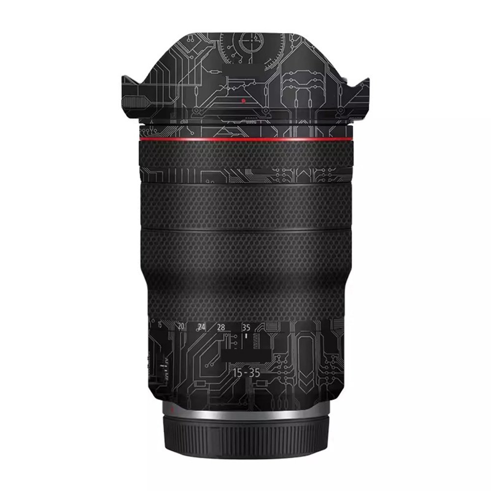 Anti-Scratch Camera Lens Sticker Coat Wrap Protective Film Body Protector Skin Cover Decals Cost for Canon RF 15-35mm F2.8 L is USM 15-35 2.8(Circuit Titanium)