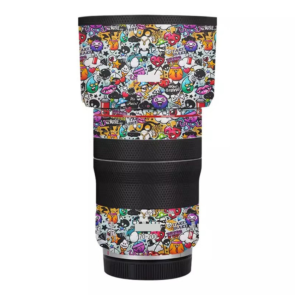 Camera Lens Body Sticker for Canon RF 70-200mm F4 L is USM Vinyl Wrap Film Skin Anti-Scratch Decorative Decal Protector Coat 70-200 4(Graffiti White)