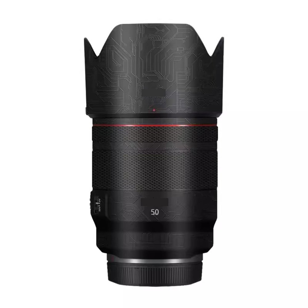 Lens Skin Anti-Scratch Camera Vinly Wrap Sticker for Canon RF 50mm F1.2L USM Body Protective Film Decal Coat 50 1.2(Circuit Black)