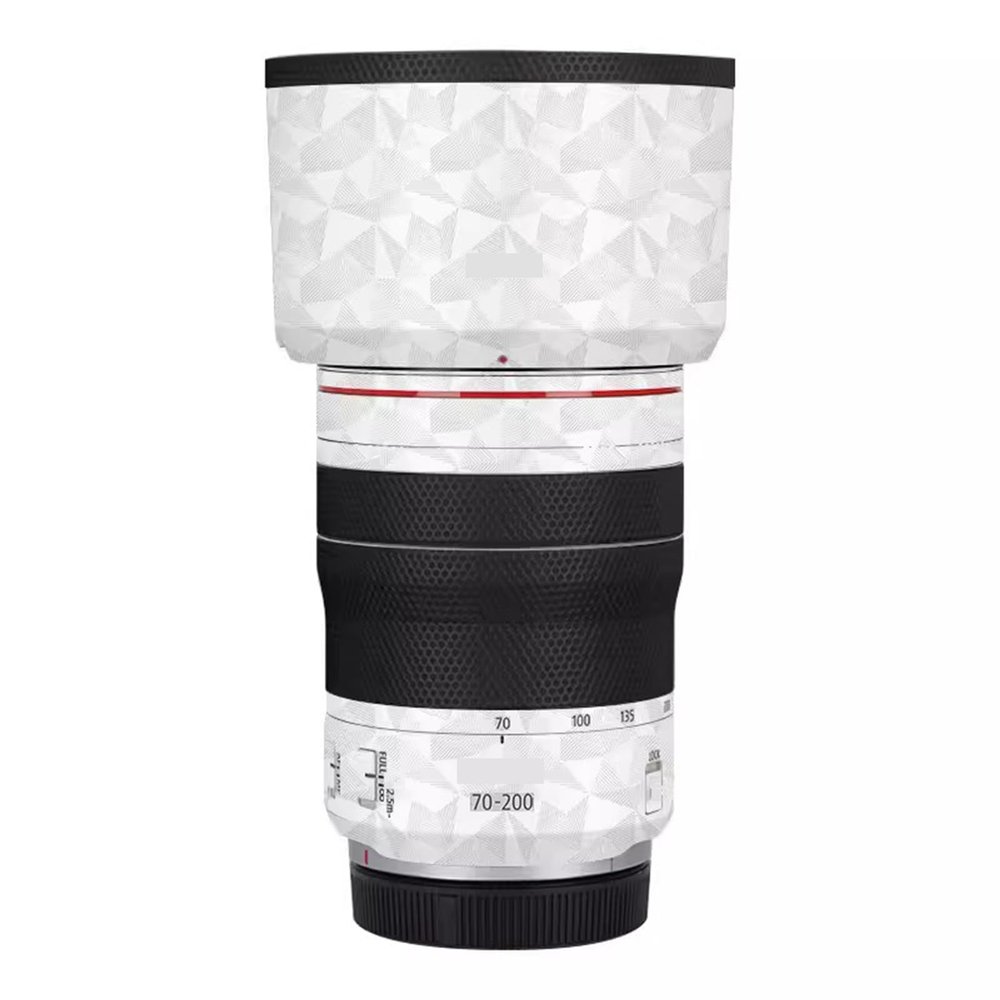 Camera Lens Body Sticker for Canon RF 70-200mm F4 L is USM Vinyl Wrap Film Skin Anti-Scratch Decorative Decal Protector Coat 70-200 4(Triangle White)