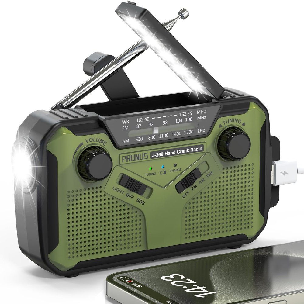 PRUNUS J-369 11100mWh Emergency Weather Radio NOAA/AM/FM