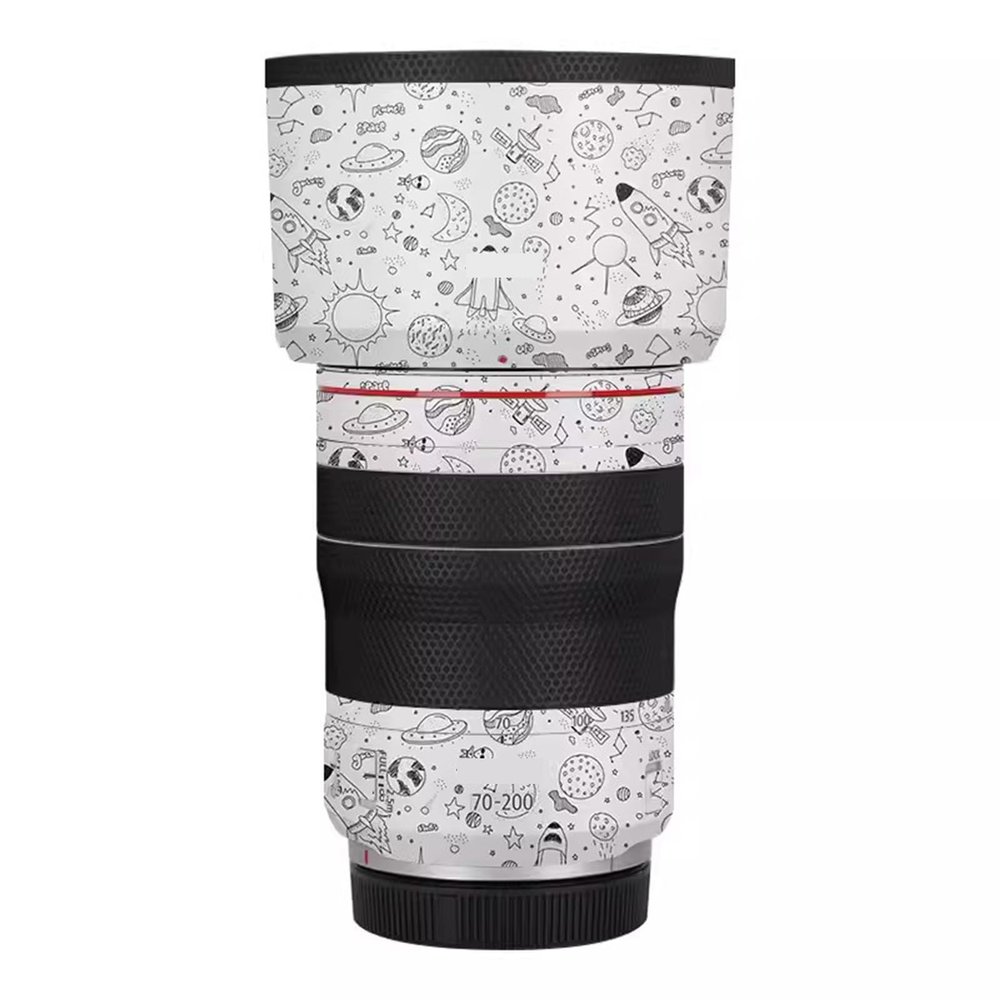 Camera Lens Body Sticker for Canon RF 70-200mm F4 L is USM Vinyl Wrap Film Skin Anti-Scratch Decorative Decal Protector Coat 70-200 4(Cartoon Space White)