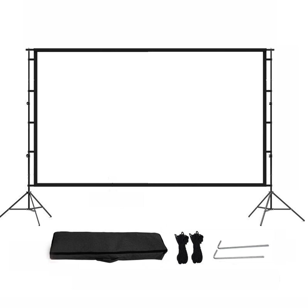169 HD 4K Projector Screen with Stand, Foldable Portable Movie Screen with Carry Bag, Windproof Folding Outdoor Open-air Projection for Travel, Camping(100in)