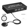 4K Displayport Switcher for 2 Computers Share 1 Keypads Mouse 4K@60Hz 3 USB2.0 Port for Printer with Controller view 1