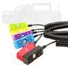 1/4" Screw D-tap 1-Port to 4-Port Hub Splitter Cable for Camera Video Transmitter Elastic Spring Coiled Power Cord Line view 2