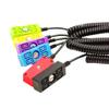 1/4" Screw D-tap 1-Port to 4-Port Hub Splitter Cable for Camera Video Transmitter Elastic Spring Coiled Power Cord Line view 3