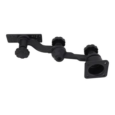 11.4 Inch Curved Arm Plotter Swing Arm Mount, Marine Grade Aluminum Bracket with 6.25x2in Panel for Lowrance, Humminbird, Raymarine, Eagle
