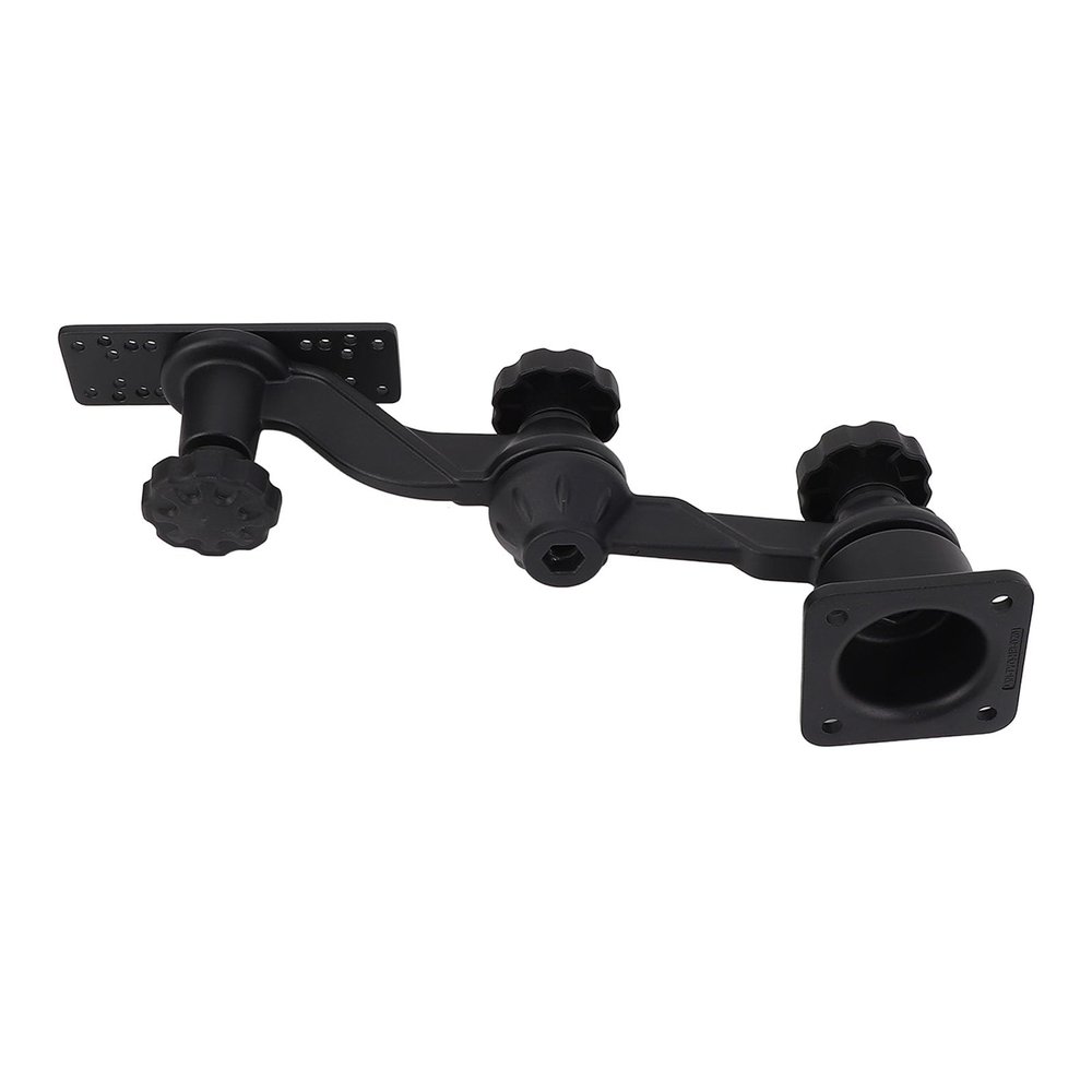 11.4 Inch Curved Arm Plotter Swing Arm Mount, Marine Grade Aluminum Bracket with 6.25x2in Panel for Lowrance, Humminbird, Raymarine, Eagle