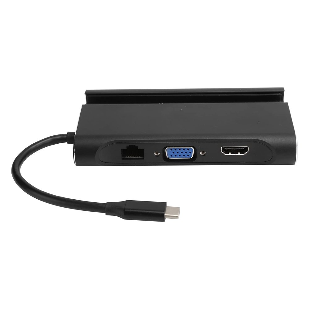 7 in 1 USB Type C Docking Station, HD Multimedia Interface 4K Support, VGA 1080P, 3 USB3.0 Ports, PD Fast Charging 60W, Plug and Play, Aluminium Alloy Material