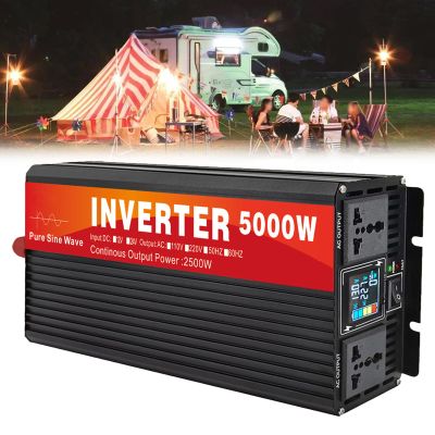 5000W DC Input AC Output Pure Sine Wave Inverter Charger 12V/24V/48V/60V/72V DC to 110V/230V AC, Low Frequency Power Inverter Converter w/Digital Display(Size:24V-230V)