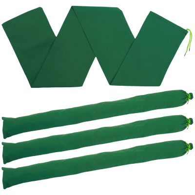 Abizarch 4Pcs Sand Bags Thickened Long Canvas Sandbags Sturdy Flood Water Barrier Sand Bags Reusable Flood Prevention Sandbags for Flooding Home Garage Door Flood Control(15cm*1.8m,green)