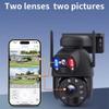 [20X Optical Zoom] Dual 3MP Lens Solar Powered Security Camera, Dual Screen Display Wireless Outdoor Camera with PIR Motion Detection, 2.4G WiFi, Siren Alarm, Color Night Vision, 12000mAh Rechargeable view 3
