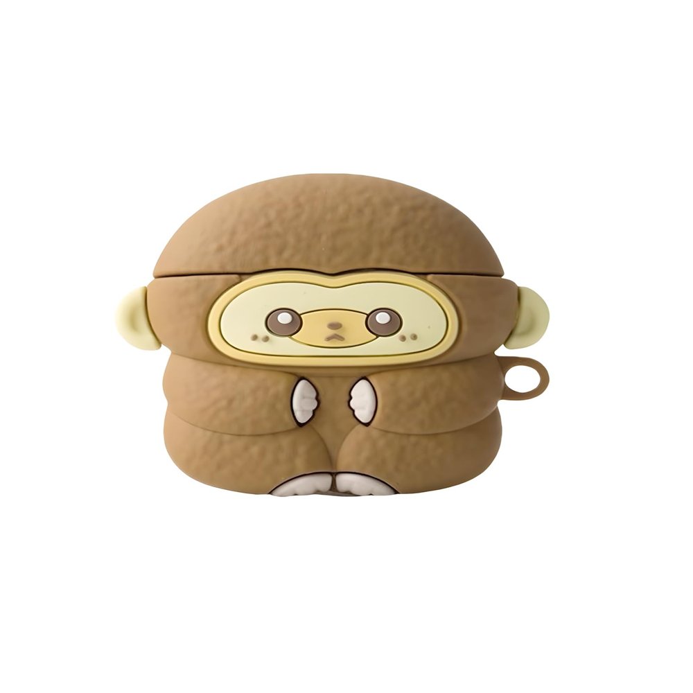 Wireless Charging Earphone Case Compatible with Airpods Pro/Pro2, Cute Animal Monkey Design Soft Silicone Full Body Protective Skin Cover, Kids Girls Women Cartoon Earbuds Accessories