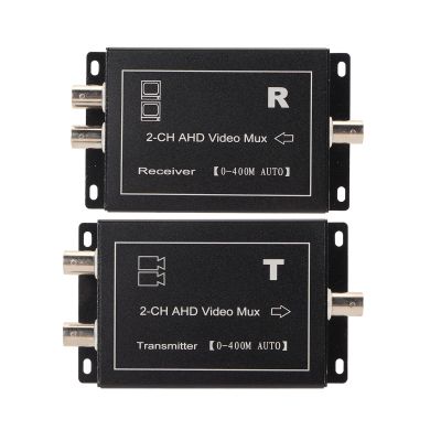 2 Channel 400m AHD CVBS Video Multiplexer, Compatible with Analog Cameras, Supports 720P/960P/1080P Pixels, Real Time Transmission, Plug and Play, Hot Swap Function