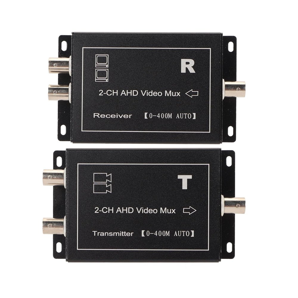 2 Channel 400m AHD CVBS Video Multiplexer, Compatible with Analog Cameras, Supports 720P/960P/1080P Pixels, Real Time Transmission, Plug and Play, Hot Swap Function