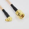 10CM RF SMA to MMCX Male Pigtail Cable SMA Male Connector to MMCX Male Right Angle Connector RG178 Cable view 4