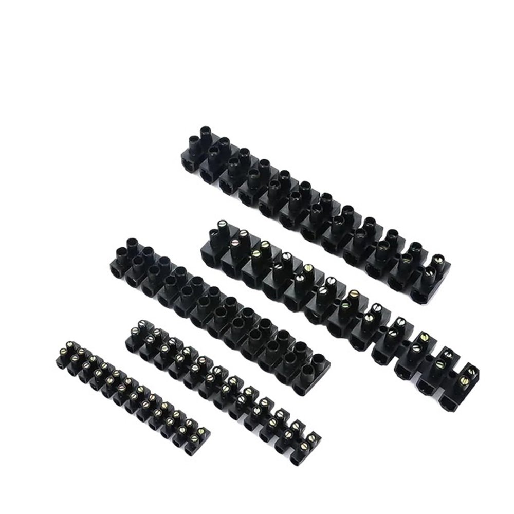 HFHYDZSW Plastic Terminal Block Wire Connector 10A 20A 30A 60ADual Row 12 Positions Screw Terminal Block Cable Connector Electric Barrier(10pcs,Panel Connector_30A)