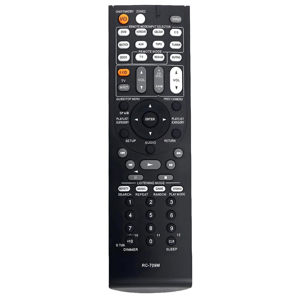 RC-709M Replacement Remote for Onkyo AV Receiver TX-SR506 TX-SR506S TX-SR576 TX-SR576S TX-SR506B RT24140709 TXSR576 TXSR576S TXSR506B RT24140709 TXSR506 TXSR506S
