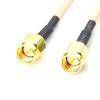 5M SMA Male Jack to SMA Male with Nut RF Coax Pigtail Cable with RG316D Double Shield Silver