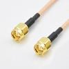 5M SMA Male Jack to SMA Male with Nut RF Coax Pigtail Cable with RG316D Double Shield Silver view 3