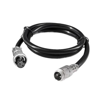 lowmountainswere HFHYDZSW 1m 2m Extension Wire GX12 2 3 4 5 6 7 Pin AC DC Electric Cable Automotive Connector M12 Adapter Aviation Female Male Plug(2pin,Female to Male_1M)