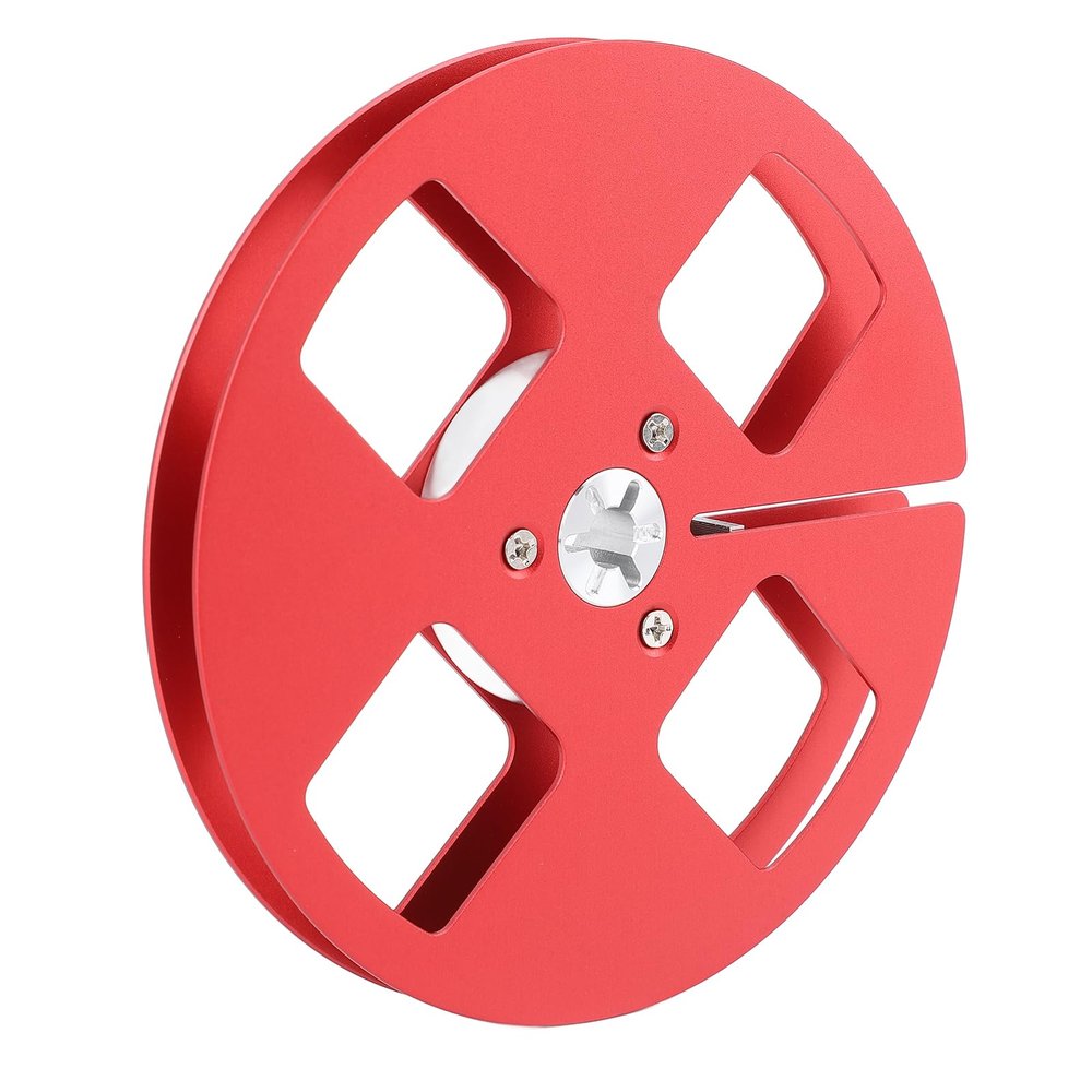 1/4 5 Inch Empty Tape Reel, 4 Holes Open Reel Sound Tape Empty Reel, Aluminum Alloy Universal for Reel to Reel for Studer ReVox Reel to Reel Recorder (Red)