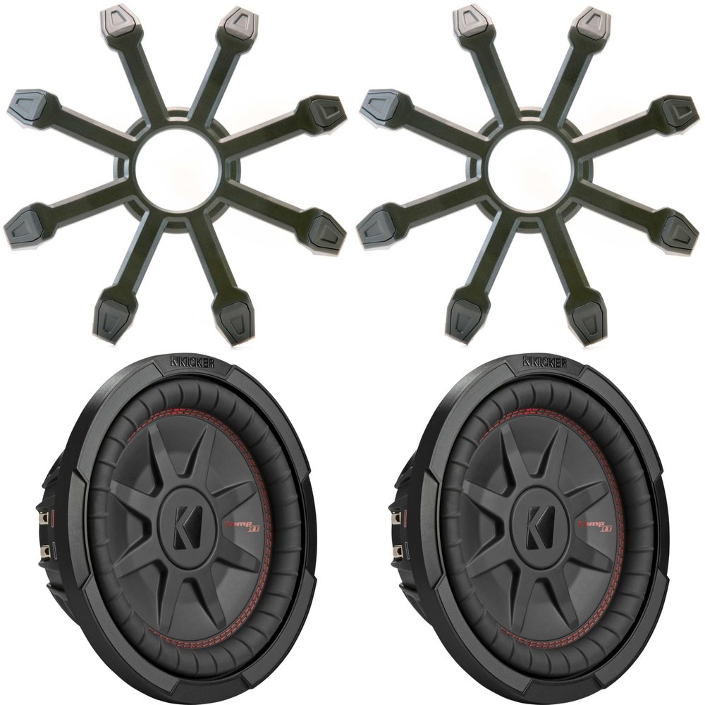 KICKER (2 48CWRT104 CompRT 10" Subwoofer, DVC, 4-ohm - Includes Grill