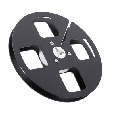 1/4 5 Inch Empty Tape Reel, Aluminum Alloy Universal, 4 Holes Open Reel Sound Tape Empty Reel for NAGRA and Studer Reel to Reel Recorder (Black)