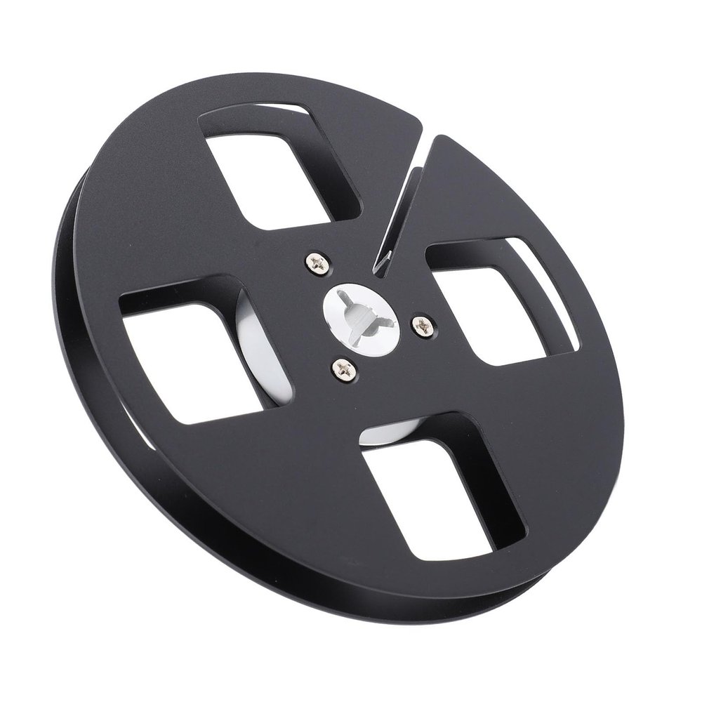 1/4 5 Inch Empty Tape Reel, Aluminum Alloy Universal, 4 Holes Open Reel Sound Tape Empty Reel for NAGRA and Studer Reel to Reel Recorder (Black)
